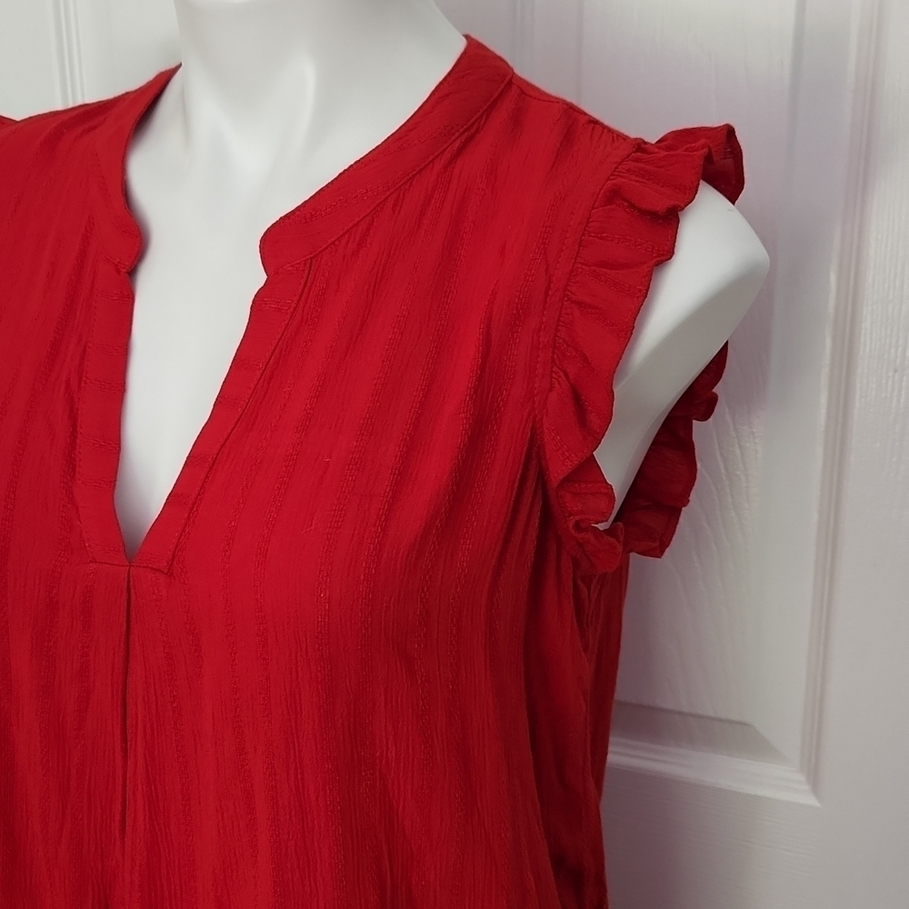 Universal Thread Red Ruffled Shirt - Picture 7 of 12